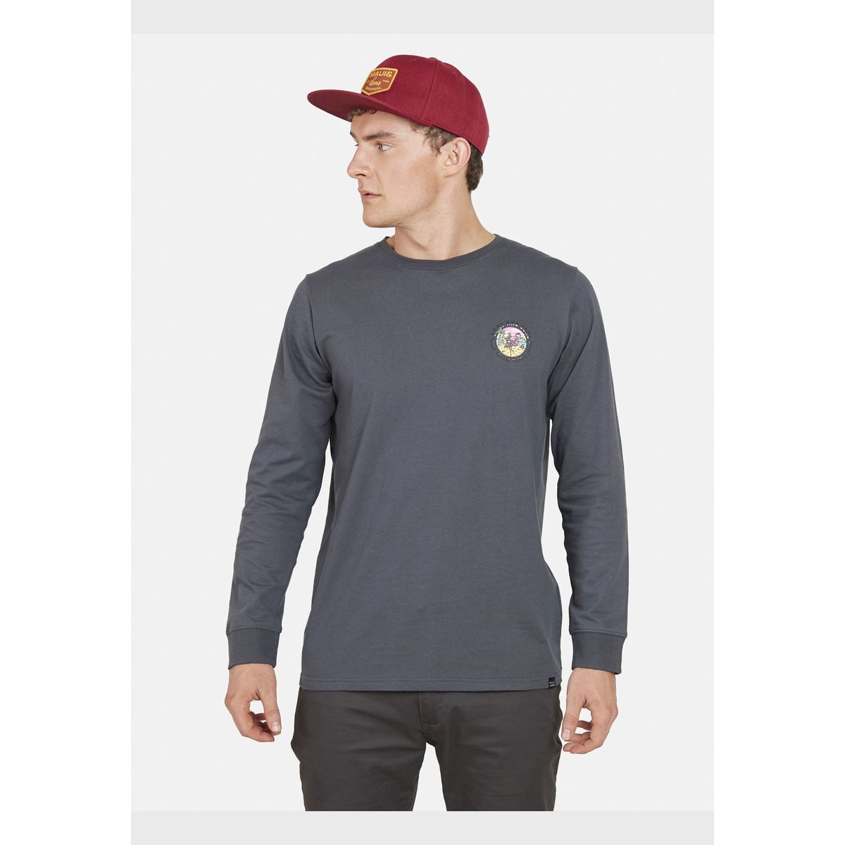 MAUI AND SONS - Polera FLAMINGO /SKULL SS TEE Hombre Gris Oscuro Maui and Sons