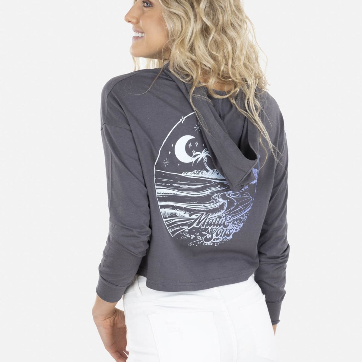 MAUI AND SONS - Polera SUNSET BEACH Mujer Gris Oscuro Maui and Sons