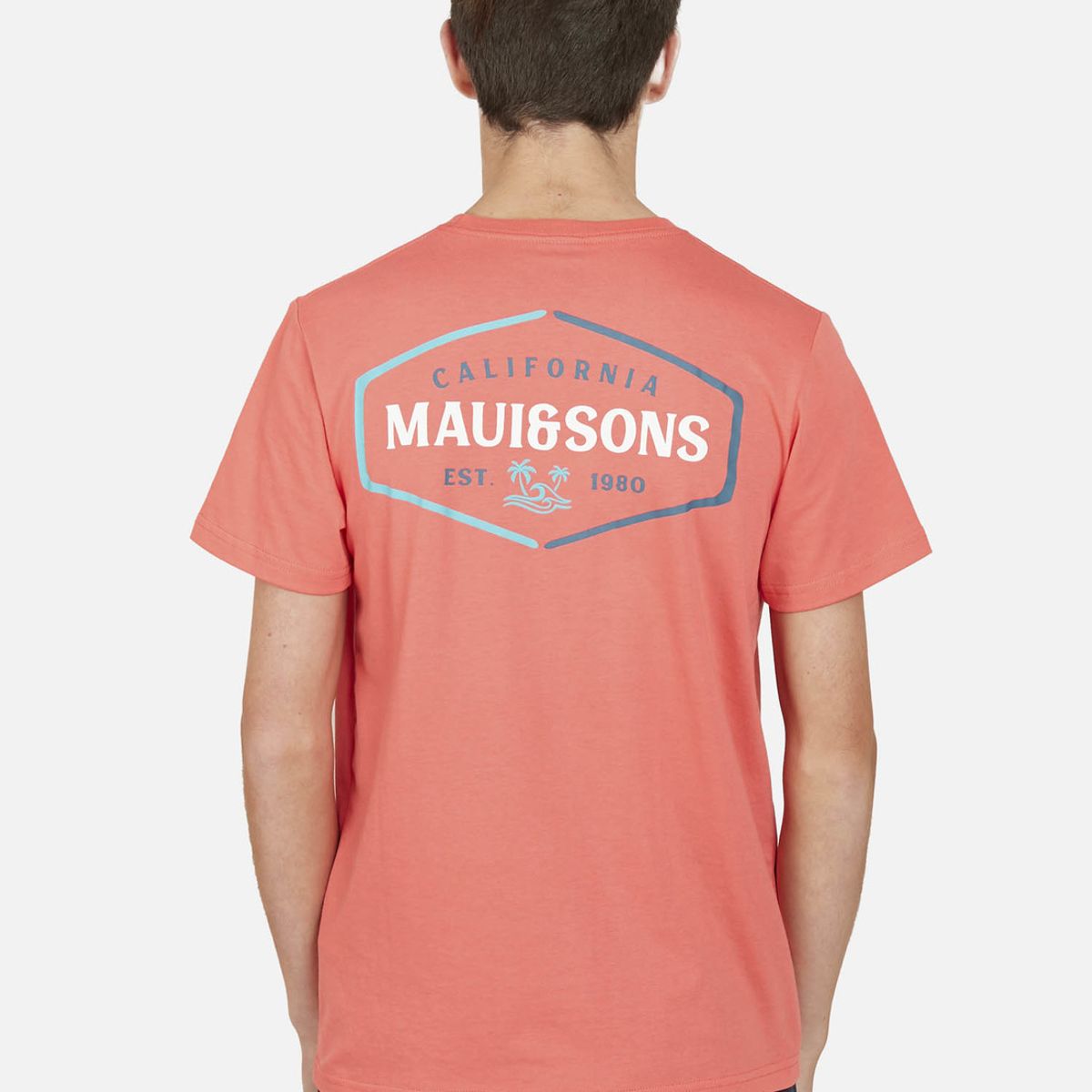 MAUI AND SONS - Polera HEXAGON SURF Juvenil Rosado Maui and Sons