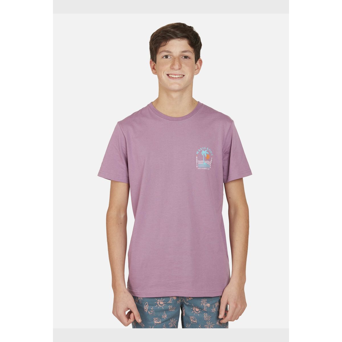 MAUI AND SONS - Polera CALIFORNIA BEACH Juvenil Burdeo Maui and Sons