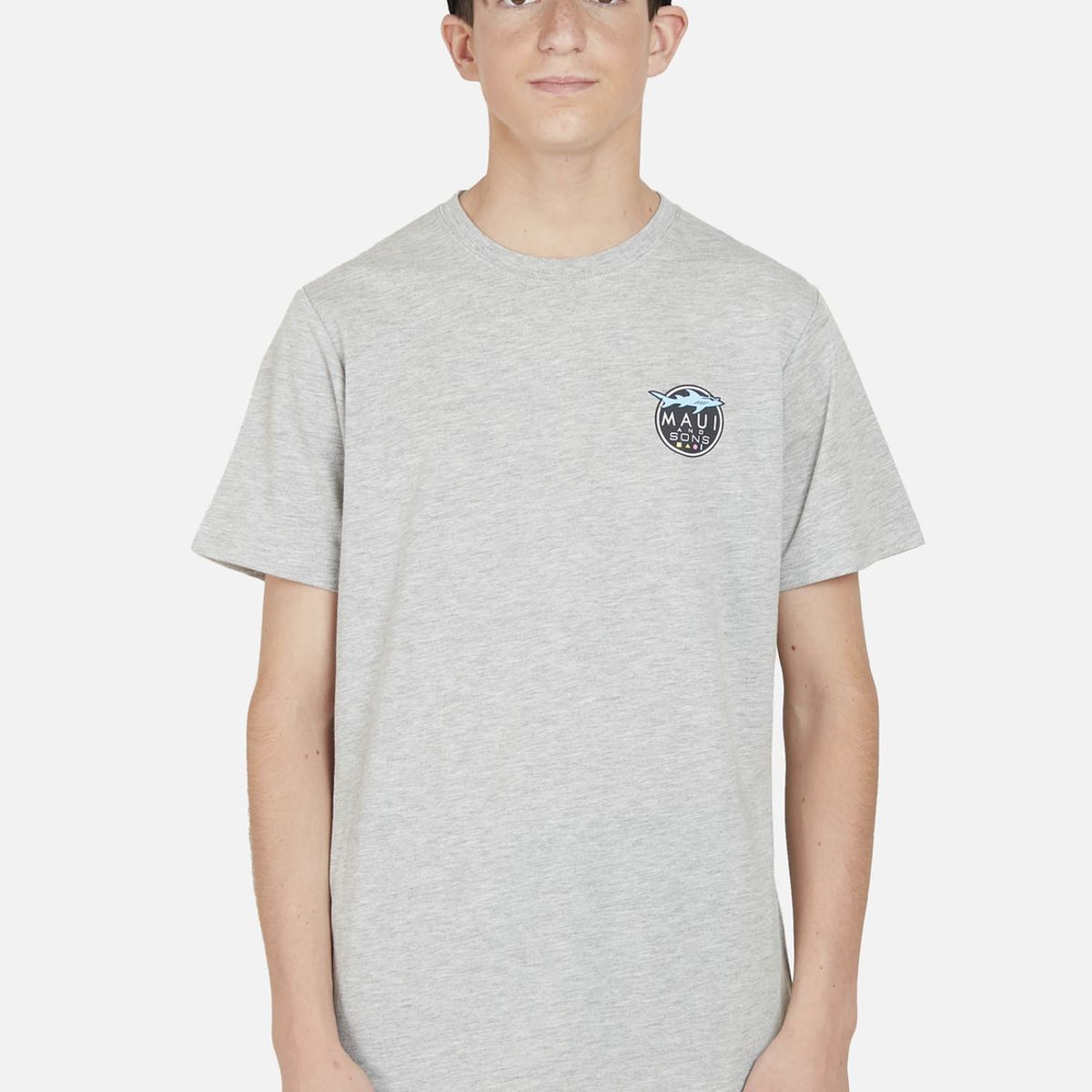 MAUI AND SONS - Polera SHARK COOKIE Juvenil Gris Oscuro Maui and Sons