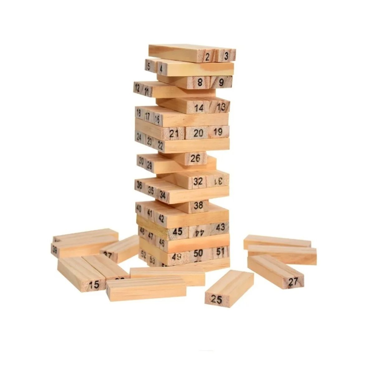 GENERICO - Juego De Mesa Madera 48 Piezas bloques de madera