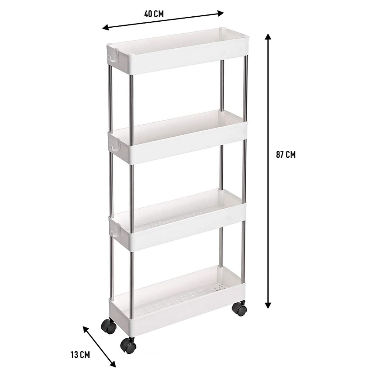 GENERICO - Carrito Organizador Multiuso Ruedas 4 Niveles