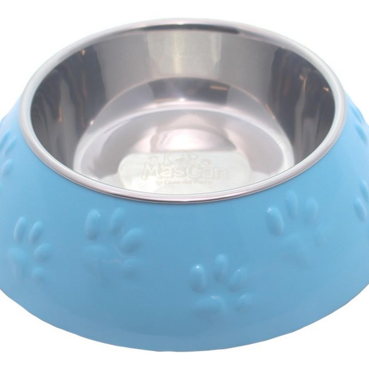 MASCAN - Plato Huellitas Celeste Para Perro L Mascan