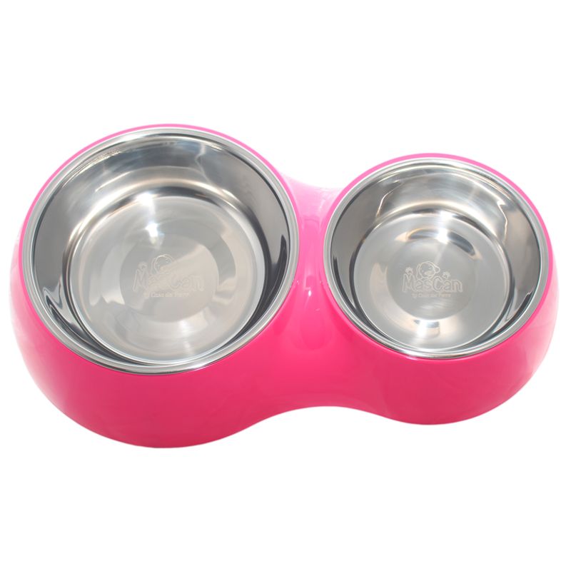 MASCAN - Plato Comida Agua Fucsia Para Perro L Mascan