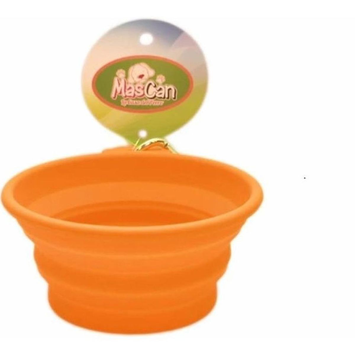 MASCAN - Plato Plegable Silicona Simple Naranja Para Perro M Mascan