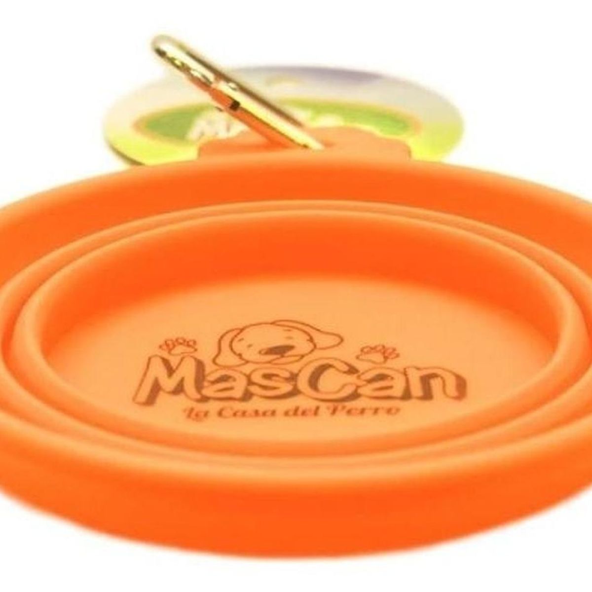 MASCAN - Plato Plegable Silicona Simple Naranja Para Perro M Mascan