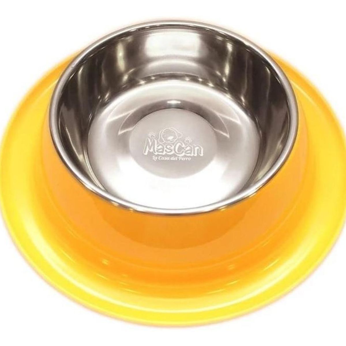 MASCAN - Plato Melamina Anti-Hormigas Amarillo Para Perro S Mascan