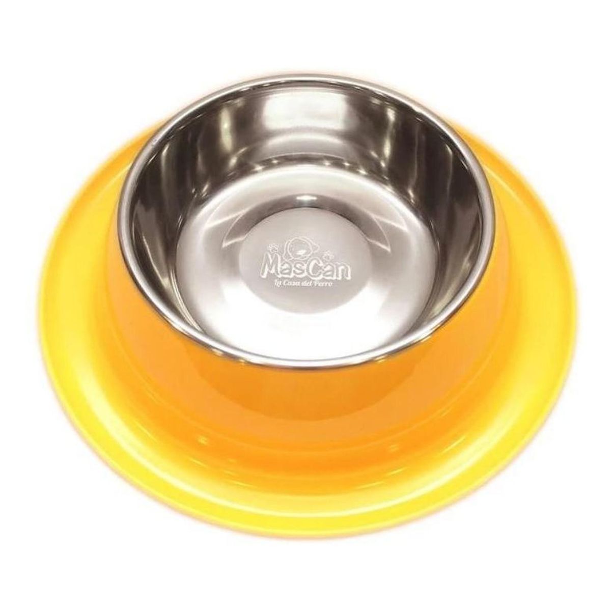 MASCAN - Plato Melamina Anti-Hormigas Amarillo Para Perro S Mascan