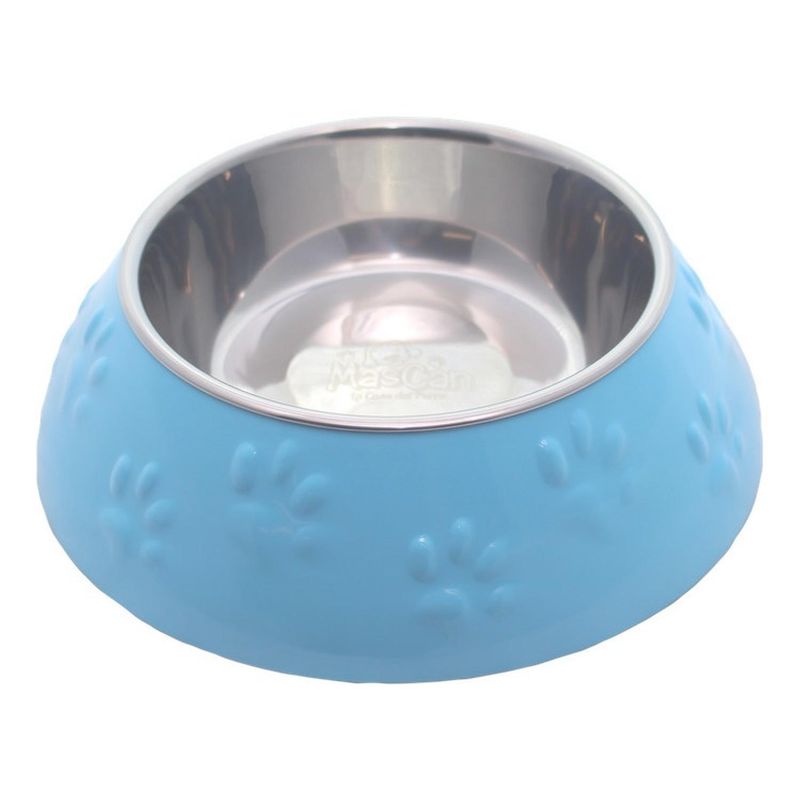 MASCAN - Plato Huellitas Celeste Para Perro M Mascan.