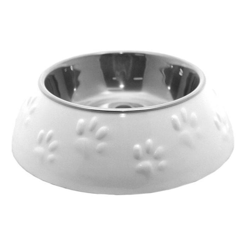 MASCAN - Plato Huellitas Blanco Para Perro S Mascan