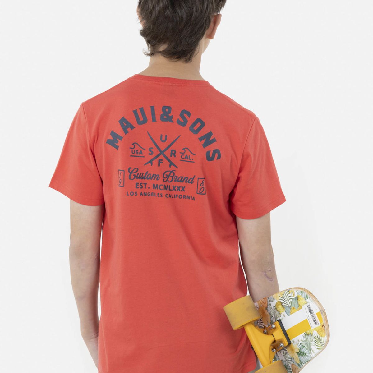 MAUI AND SONS - Polera CROSSED TABLES Juvenil Rojo Maui and Sons