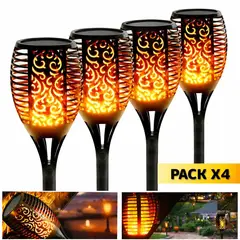 GENERICO - Pack X4 Antorchas Estacas Solares Led Jardin 58cm solar decoracion hogar