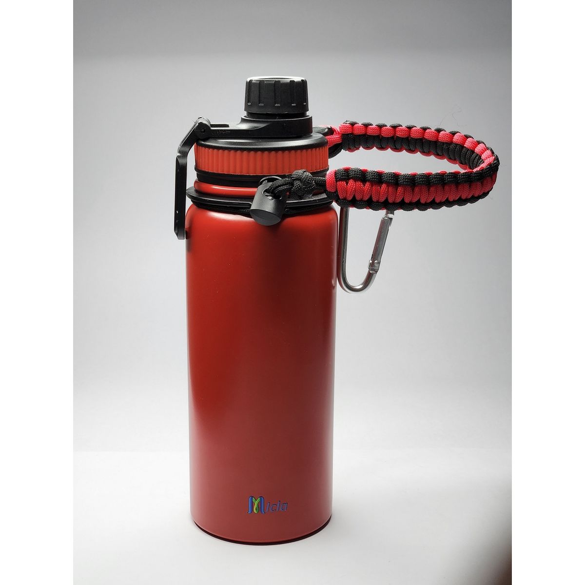 GENERICO - Botella de agua Insulada con mango de cuerda Paracord