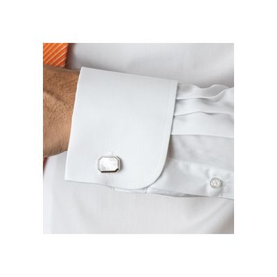 Imagen 2 del producto Camisa Etiqueta Negra Blanca Lisa Con Puño Para Colleras