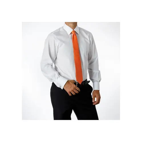 VANDINE - Camisa Etiqueta Negra Blanca Lisa Con Puño Para Colleras