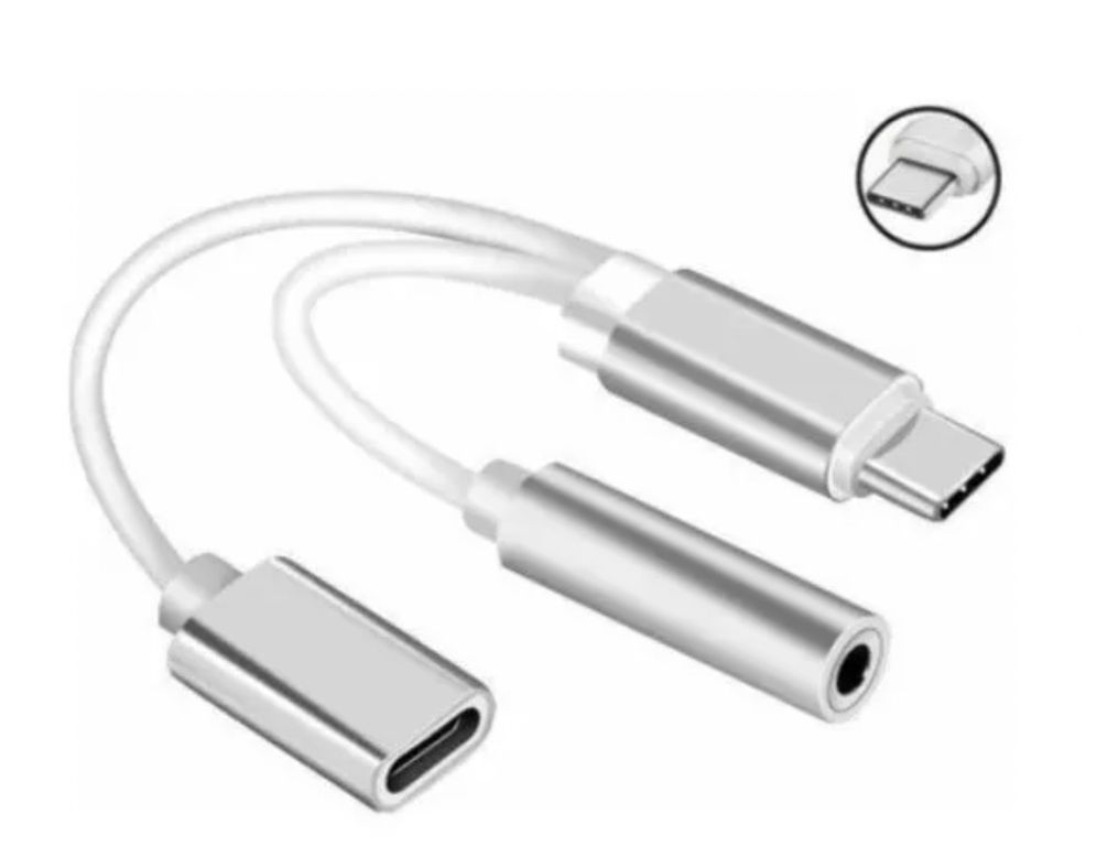 GENERICO Adaptador Auricular Y Carga Tipo C 2 En 1