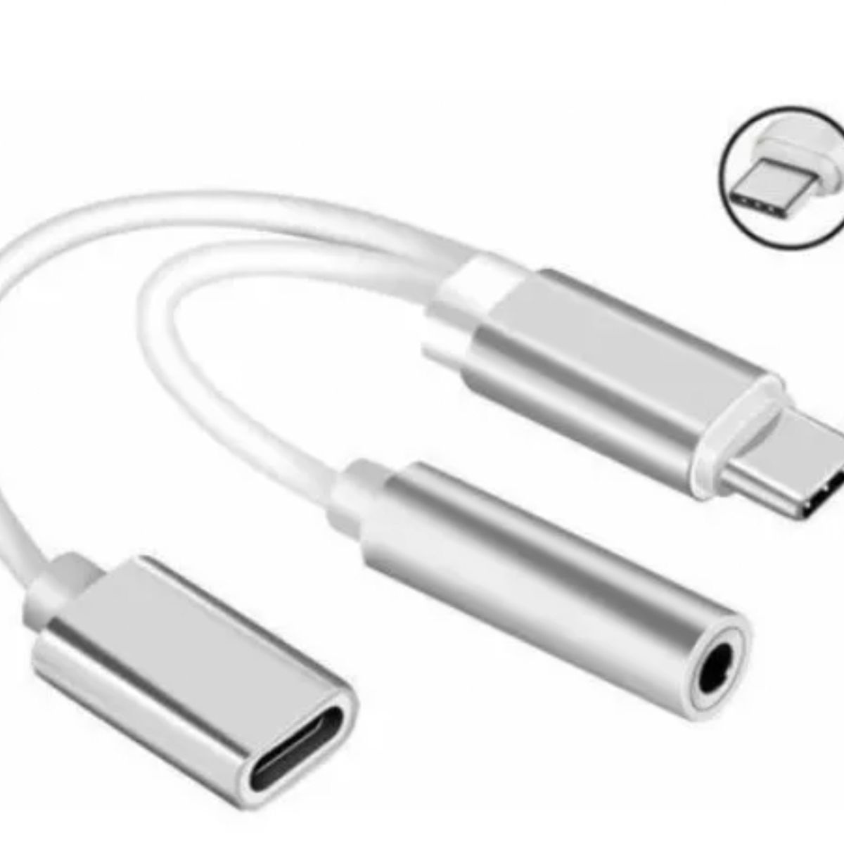 GENERICO - Adaptador Auricular Y Carga Tipo C 2 En 1