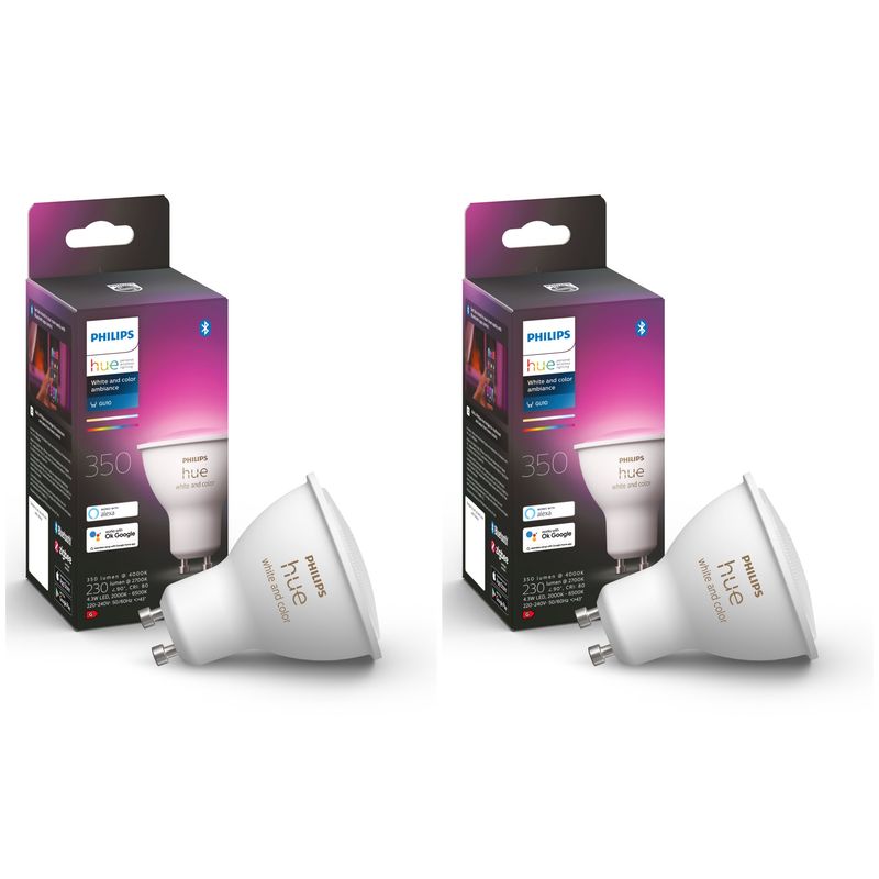 PHILIPS HUE - Set 2 Philips Hue GU10 350Lm White & Color Ambience Bt Zigbee 5° Gen