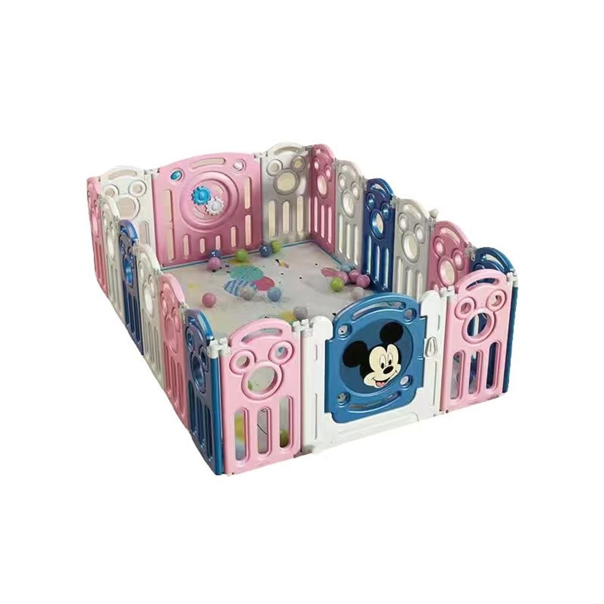 LUBABYCAS - Corral 1.2*1.8m Rosado Con Alfombra Lubabycas