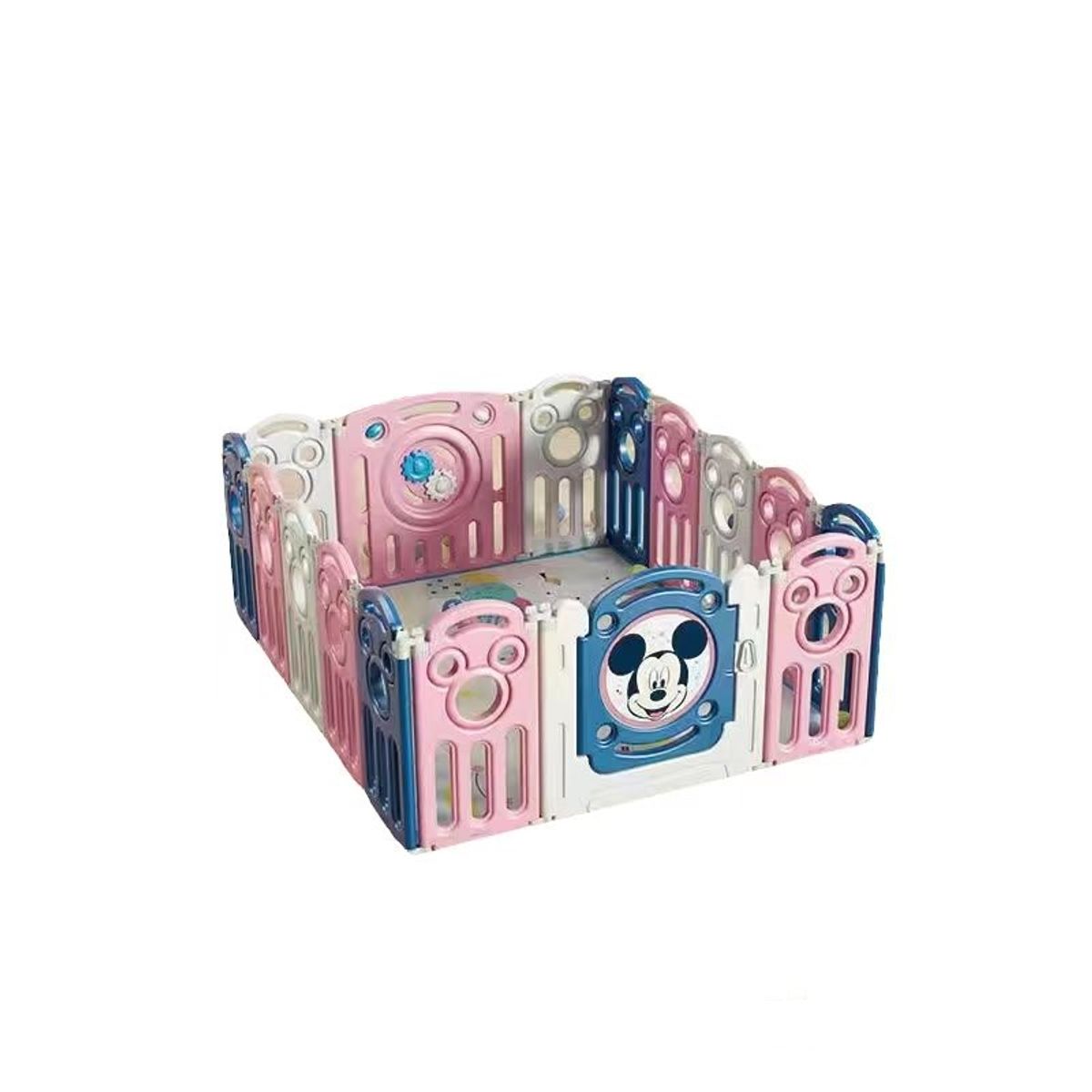 LUBABYCAS - Corral 1.26*1.5m Rosado Con Alfombra Lubabycas