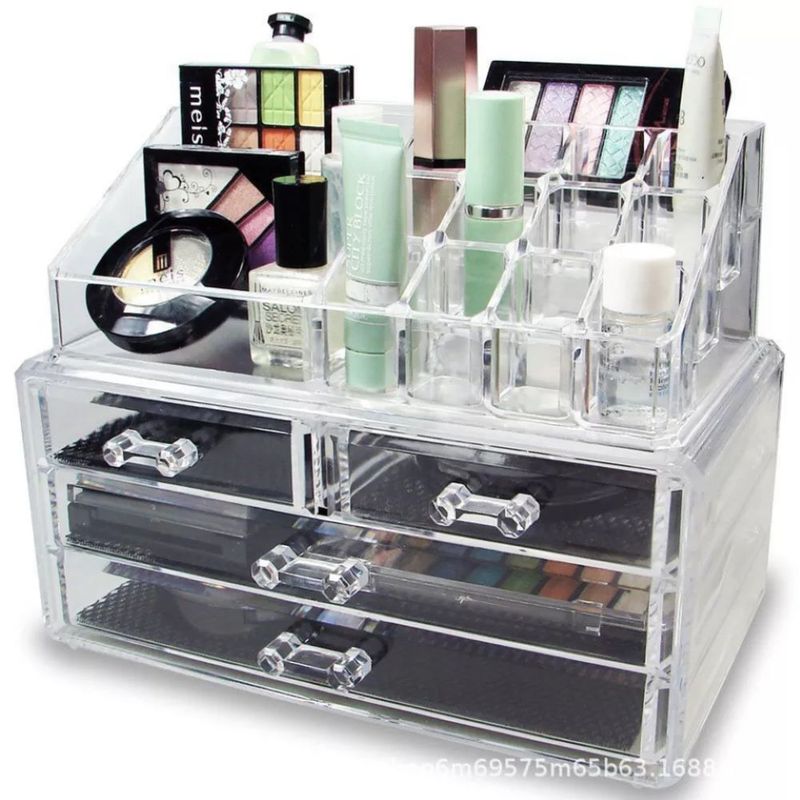 GENERICO - COSMETIQUERO ACRÍLICO TRANSPARENTE ORGANIZA TUS COSMÉTICOS