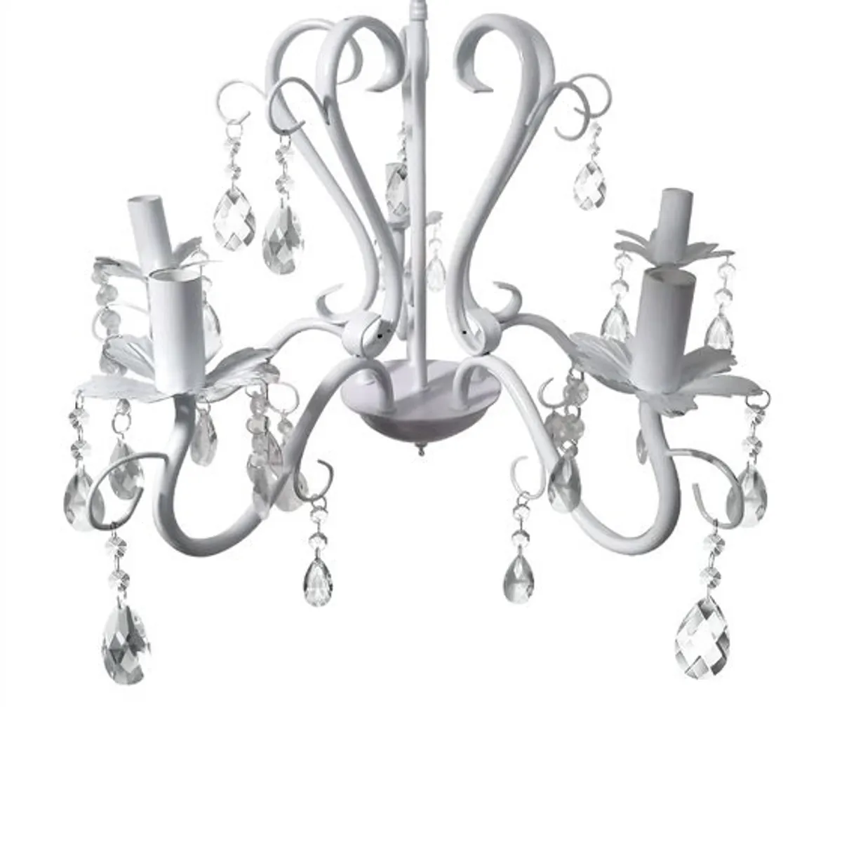 GENERICO - Lampara Colgante Lagrima Blanca Candelabro 5 Brazos