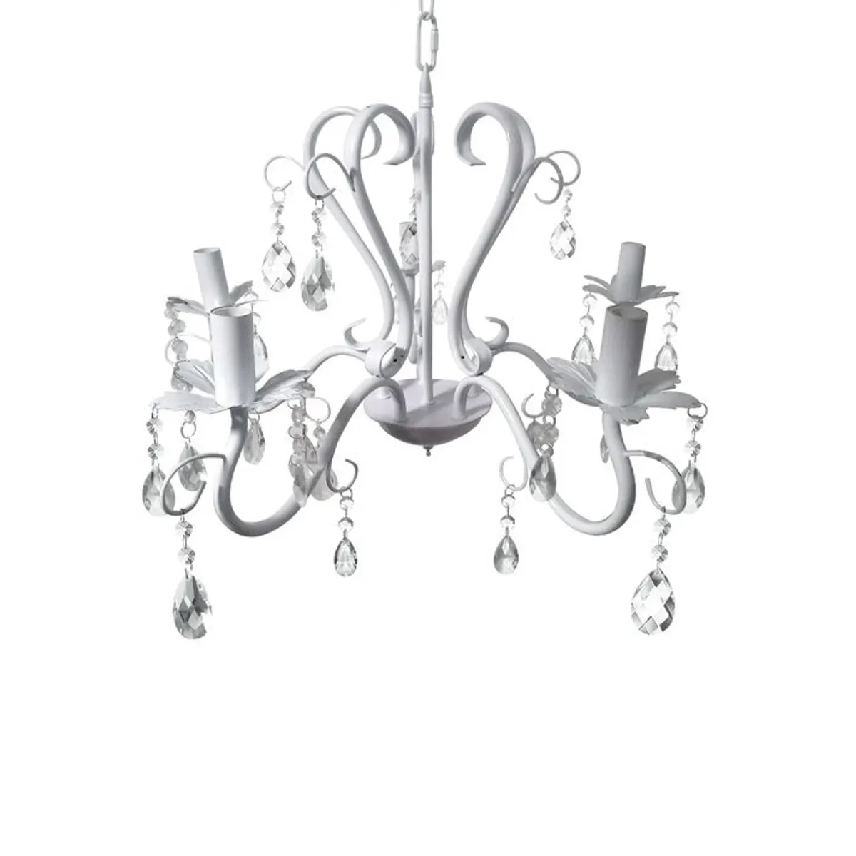 GENERICO - Lampara Colgante Lagrima Blanca Candelabro 5 Brazos