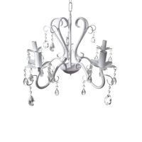 Lampara Colgante Lagrima Blanca Candelabro 5 Brazos