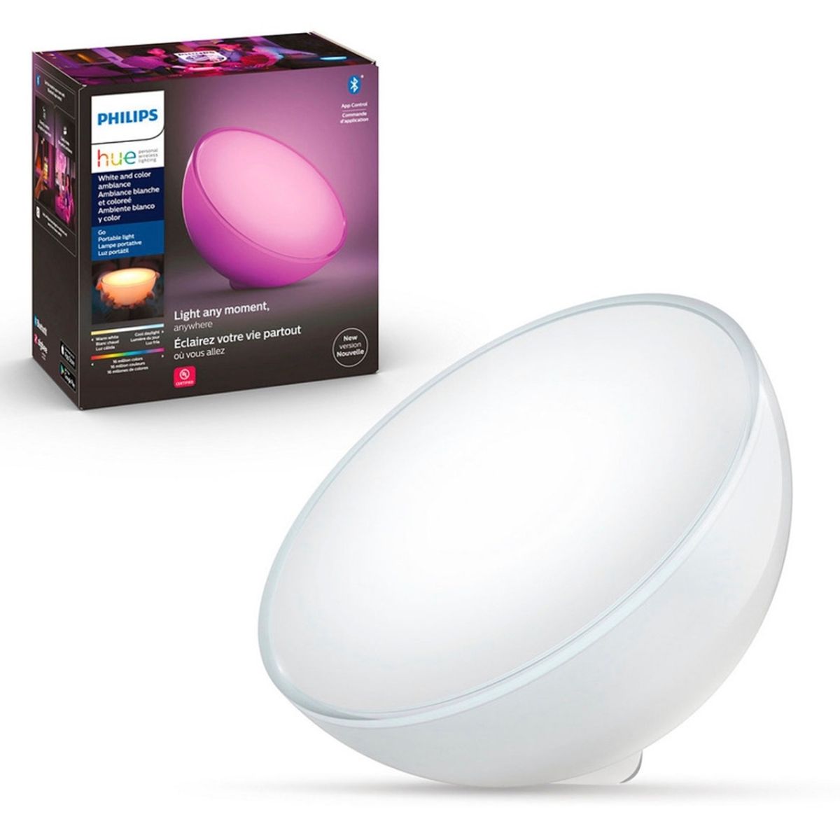 PHILIPS HUE - Lámpara Portátil Philips Hue Go V2 Bluetooth  Zigbee Google Alexa