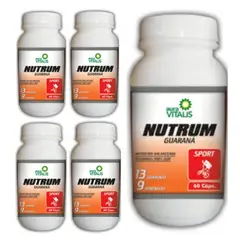 AURA VITALIS - Nutrum Sport 5 Frascos 60 Capsulas C/u Vitaminas Calcio Zinc