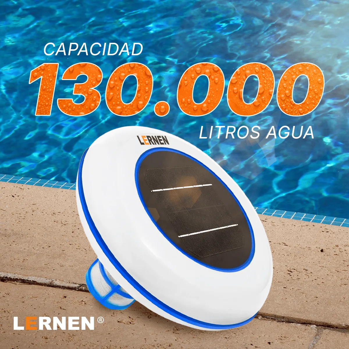 LERNEN - Ionizador Solar Para Piscina - Accesorios - 130.000 Litros