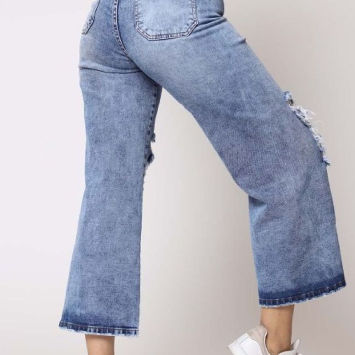 MOMCHIC - Jeans culotte destroyer