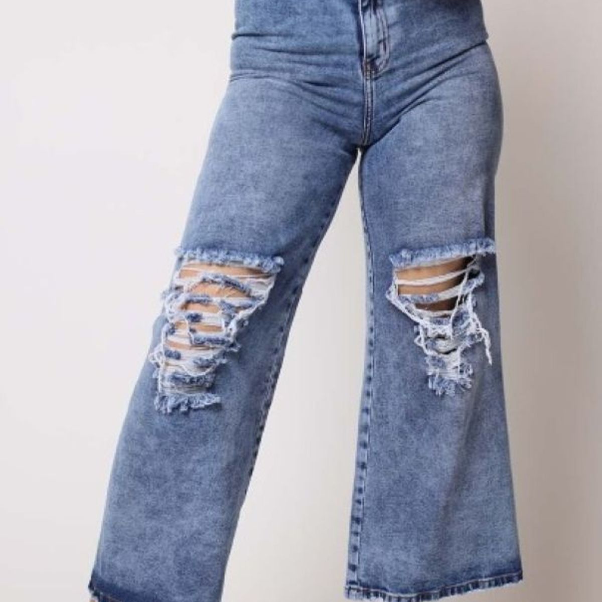 MOMCHIC - Jeans culotte destroyer