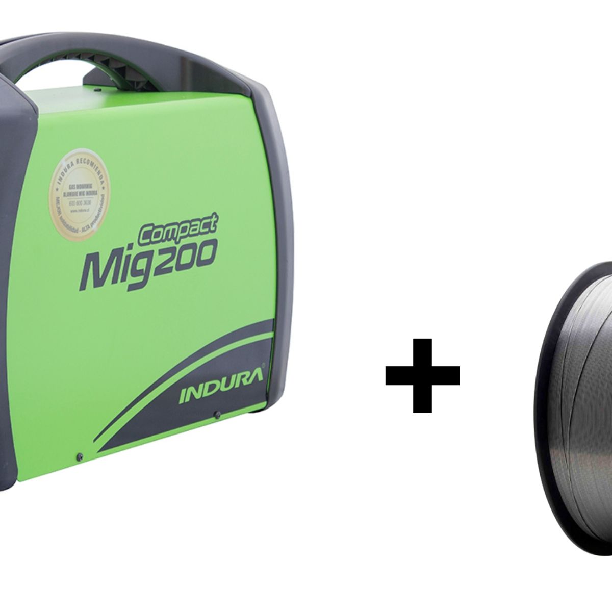 INDURA - Soldadora Mig Mma Tig Indura Compactmig 200a + Rollo 5 kg 1 mm