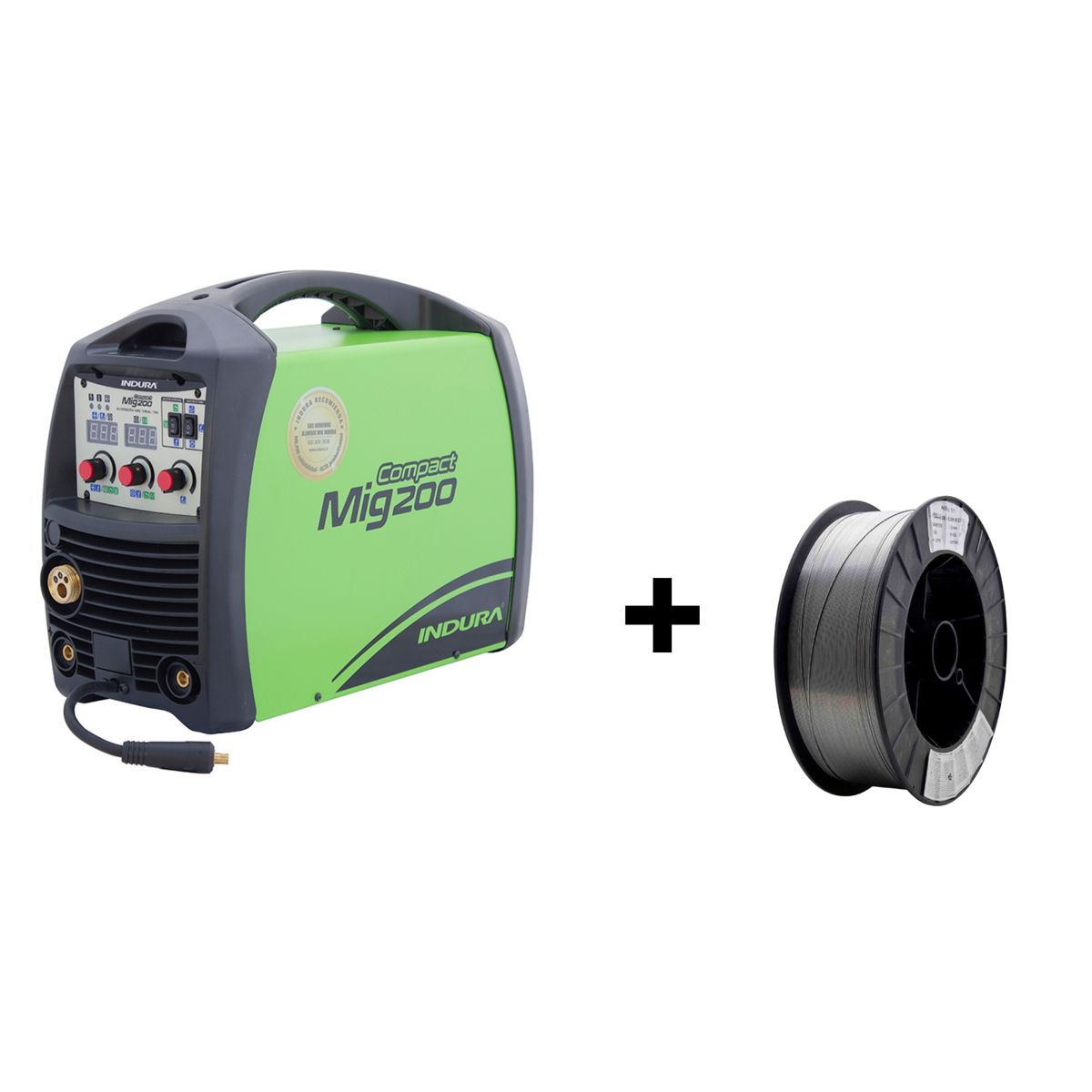 INDURA - Soldadora Mig Mma Tig Indura Compactmig 200a + Rollo 5 kg 1 mm