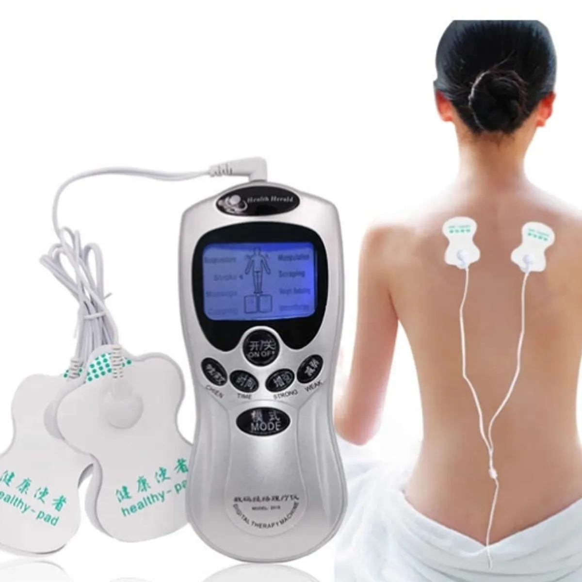 GENERICO - Masajeador Corporal Con 4 Parches Máquina De Terapia Digital