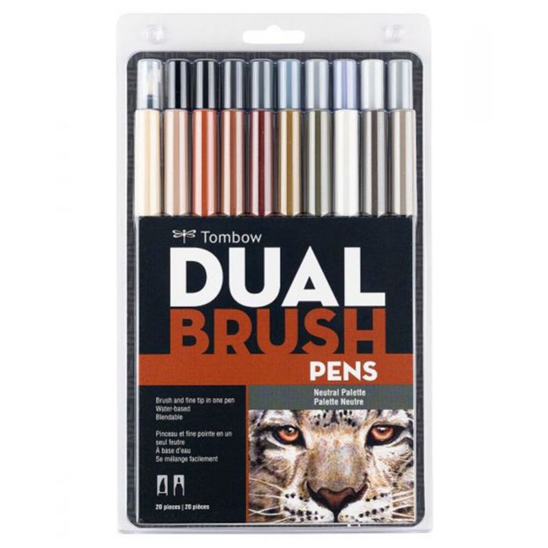 TOMBOW - Set Marcadores Tombow Dual Brush Paleta Neutral 20 colores