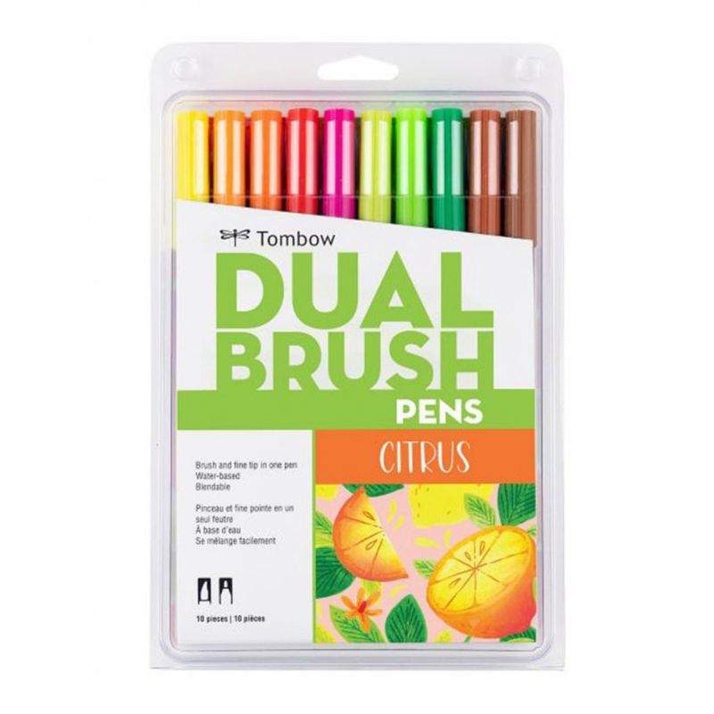 TOMBOW - Set Marcadores Tombow Dual Brush Cítrico 10 colores