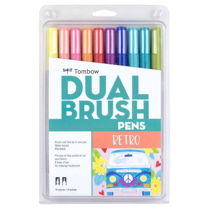 TOMBOW - Set Marcadores Tombow Dual Brush Retro 10 colores