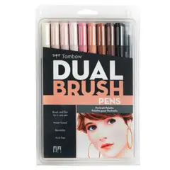 TOMBOW - Set Marcadores Dual Brush Retrato 10 colores