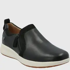 HUSH PUPPIES - Zapatilla Cuero Mujer Spinal Slip On Negro