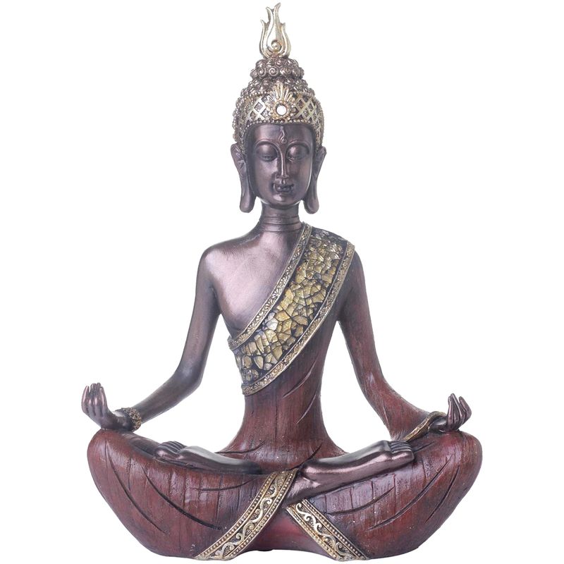 MALLORCA - Figura Decorativa Buda Padmasana Mudra Caoba