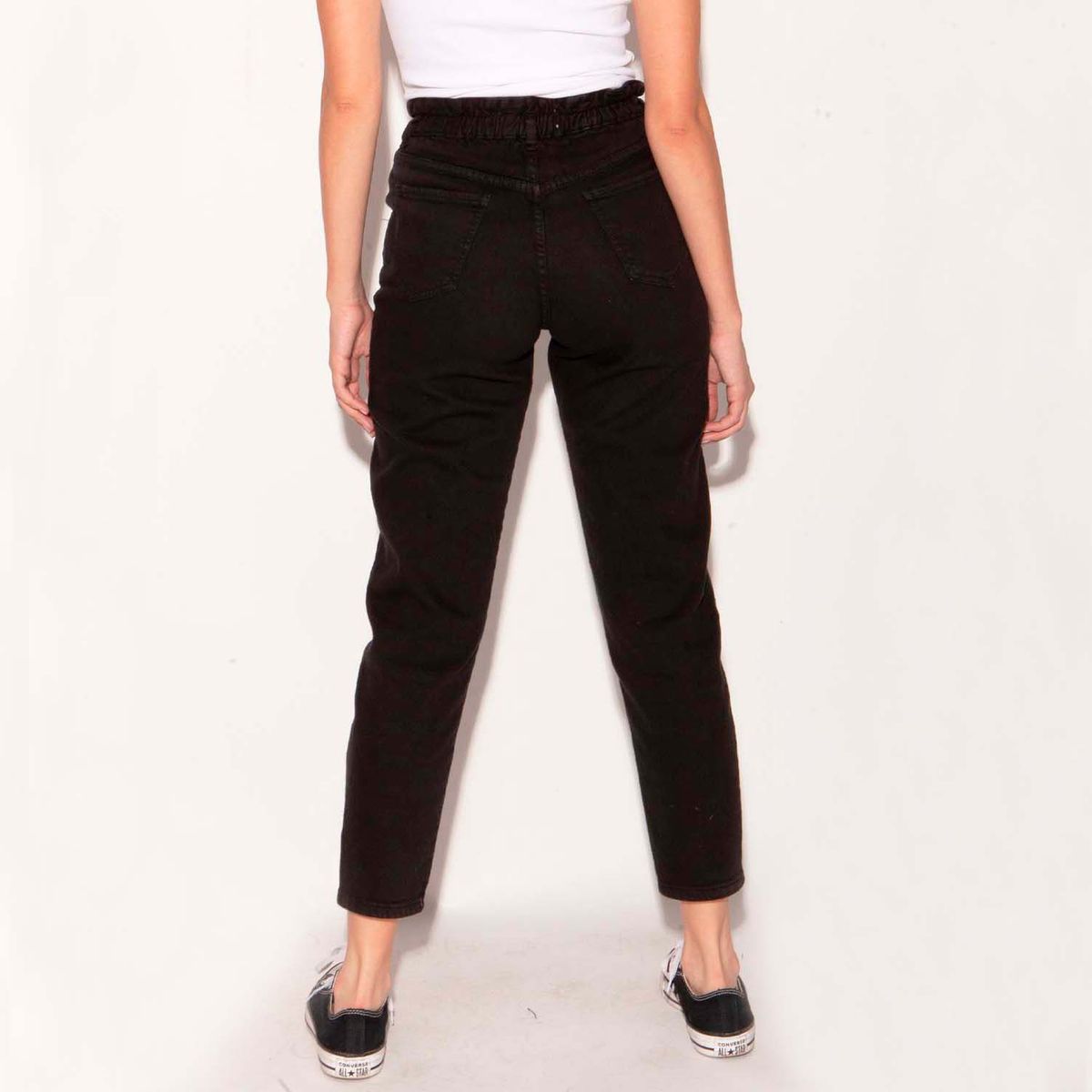 MOMCHIC - Jeans Paper Bag Negro