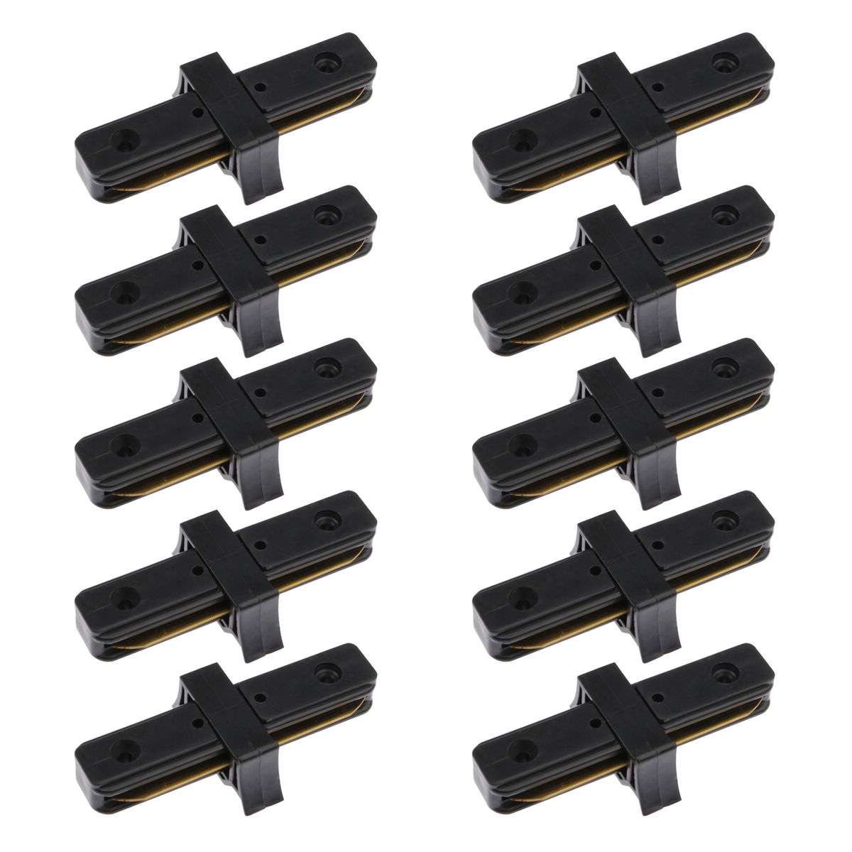 HB LEDS - Pack 10 Conectores Para Carril Monofásico Iluminación LED Recto Negro