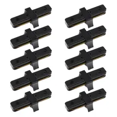 HB LEDS - Pack 10 Conectores Para Carril Monofásico Iluminación LED Recto Negro