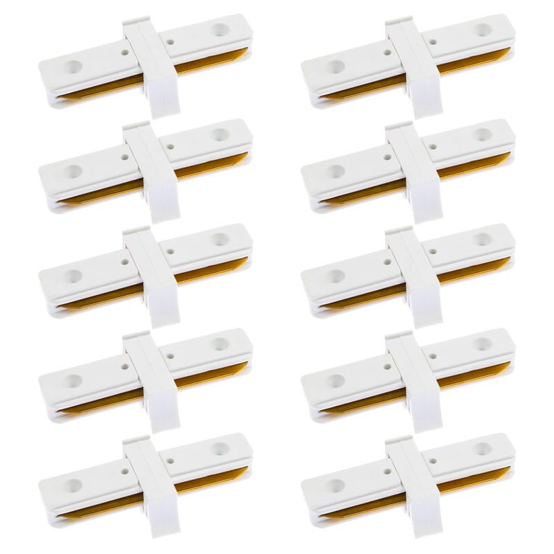 HB LEDS - Pack 10 Conectores Para Carril Monofásico Iluminación LED Recto Blanco