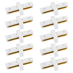 HB LEDS - Pack 10 Conectores Para Carril Monofásico Iluminación LED Recto Blanco