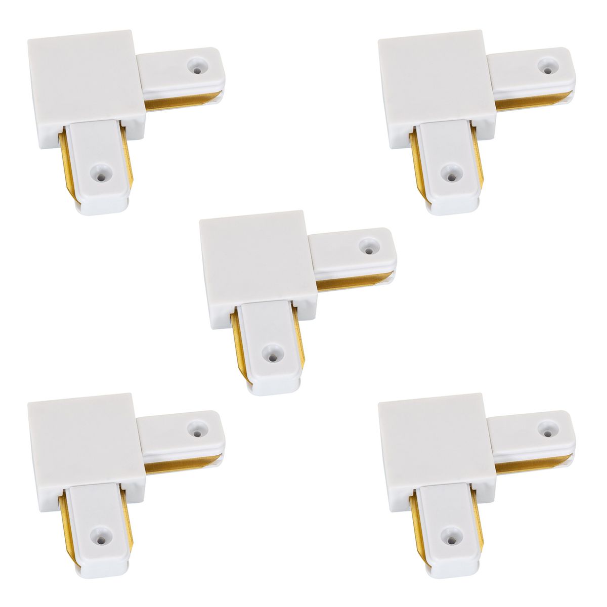 HB LEDS - Pack 5 Conectores Para Carril Monofásico Iluminación LED L Blanco