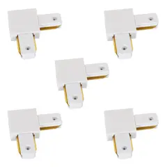 HB LEDS - Pack 5 Conectores Para Carril Monofásico Iluminación LED L Blanco